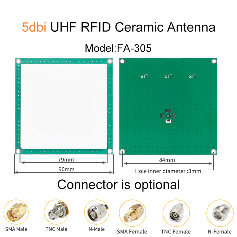 5dbi 90*90mm UHF RFID Ceramic Antenna